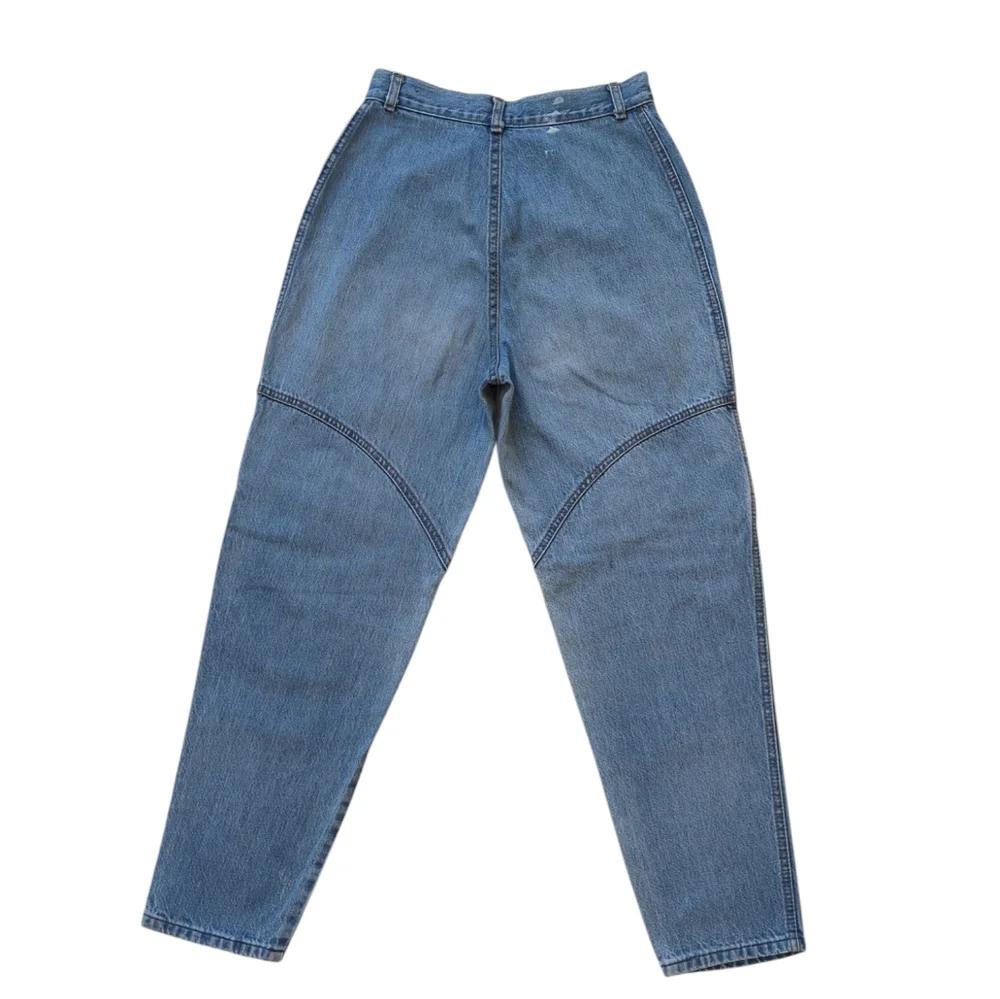 Vintage Touche' High-Waisted Mom Jeans Junior 5 Blue Red Plaid Y2K Denim